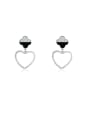 thumb Copper With Platinum Plated Cute Heart Drop Earrings 0