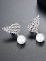 thumb Fashion AAA zircon wings imitation pearl new Earrings 0