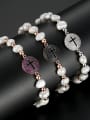 thumb Copper With Freshwater Pearl Personality Cross Bracelets 2