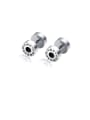 thumb Stainless Steel With Platinum Plated Punk Monogrammed Stud Earrings 0