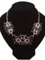 thumb Exaggerated Resin Sticking Flowery Alloy Necklace 3