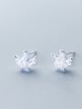 thumb 925 Sterling Silver With Silver Plated Simplistic Crown Stud Earrings 2