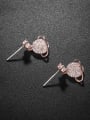 thumb Copper With Cubic Zirconia Simplistic Round Stud Earrings 4