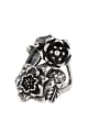 thumb Exquisite Retro style Antique Silver Plated Alloy Flowery Ring 2