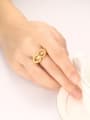 thumb Exquisite Gold Plated Number Eight Shaped Titanium Ring 1