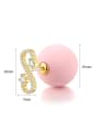 thumb Copper With 18k Gold Plated Trendy Ball Stud Earrings 3