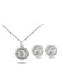 thumb All-match Platinum Plated Round Shaped Zircon Two Pieces Jewelry Set 0