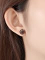 thumb Copper  With Cubic Zirconia  Simplistic Round Stud Earrings 1