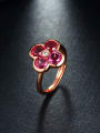 thumb Rose Gold Plated Garnet Gemstones Flowery Statement Ring 0