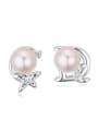 thumb Fashion Imitation Pearls Little Moon Star Alloy Stud Earrings 4