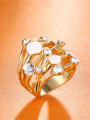 thumb High-grade 18K Gold Geometric Shaped Shell Ring 3