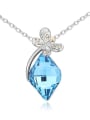 thumb Exquisite Rhombus austrian Crystal Shiny Dragonfly Alloy Necklace 1
