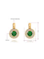 thumb Green 18K Gold Plated AAA Zircon Round Three Pieces Jewelry Set 2