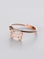 thumb Elegant Hollow Bone Shaped Rose Gold Plated Silver Ring 0