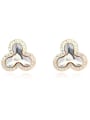 thumb Simple Shiny austrian Crystals Champagne Gold Alloy Stud Earrings 3
