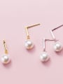 thumb 925 Sterling Silver With Platinum Plated Classic Ball Stud Earrings 0