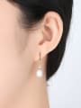 thumb Sterling Silver 8-9mm Freshwater Pearl Gold Stud Earrings 3