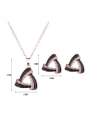 thumb Alloy Rose Gold Plated Fashion Rhinestone Triangle-shaped Two Pieces Jewelry Set 2