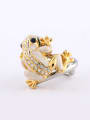 thumb Personalized Shell Rhinestones Frog Double Color Plated Alloy Ring 0