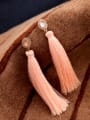 thumb Fashion Pink Tassel Drop Chandelier earring 2