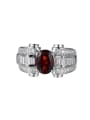 thumb Exaggerated Platinum Plated  Ruby Gemstone Ring 1