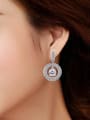 thumb Fashion 925 Silver Cubic Zircon Hollow Round Earrings 1