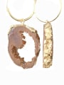 thumb Exaggerated Hollow Irregular Agate Stone Earrings 1