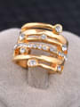 thumb Fashion Multi-band Gold Plated White Rhinestones Alloy Ring 1
