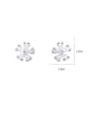 thumb Copper With Platinum Plated Simplistic Flower Stud Earrings 4