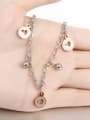 thumb Fashion Little Bells Hollow Heart Titanium Bracelet 2