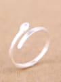 thumb Simple Matte Silver Opening Midi Ring 2