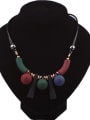 thumb Fashion Colorful Geometrical Resin Artificial Leather Necklace 2