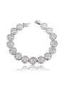 thumb Shimmering Round Shaped Platinum Plated Copper Bracelet 0