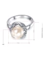 thumb Fashionable Platinum Plated Artificial Pearl Ring 1
