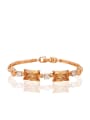 thumb Copper Alloy Gold Plated Fashion Geometric Zircon Bracelet 0