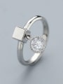 thumb Simple Cubic Zircon Little Cube 925 Silver Opening Ring 0
