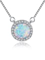 thumb Classical Blue Stones White Gold Plated Necklace 0