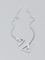 thumb Exquisite Hollow Triangle Shaped Rhinestones Line Earrings 0