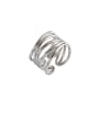 thumb 925 Sterling Silver With Platinum Plated Simplistic Multi-layer  Free Size Rings 0