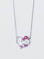 thumb Elegant Rose Gold Plated Flower Shaped Zircon S925 Silver Necklace 1