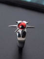 thumb Personalized Red Stone 925 Silver Opening Ring 1