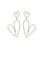 thumb Alloy With Rose Gold Plated Simplistic Heart Chandelier Earrings 0