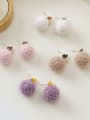 thumb Alloy With Rose Gold Plated Cute Round Wool  Ball Drop Earrings 2