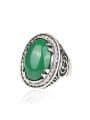 thumb Retro style Oval Resin stone Antique Silver Plated Ring 0