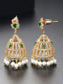thumb Copper inlaid AAA zircons new style bell-shaped earrings 2