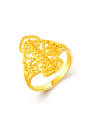 thumb Korean Style 24K Gold Plated Hollow Leaf Shaped Ring 0