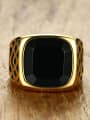 thumb Trendy Black Square Shaped Gold Plated Carnelian Ring 2