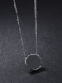 thumb Simple Black Round Titanium Necklace 2