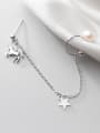 thumb 925 Sterling Silver With Platinum Plated Personality Pentagram Single Unicorn Pearl Ear Clip 2