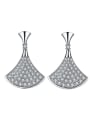 thumb Simple and micro AAA zircon sector Earrings 0